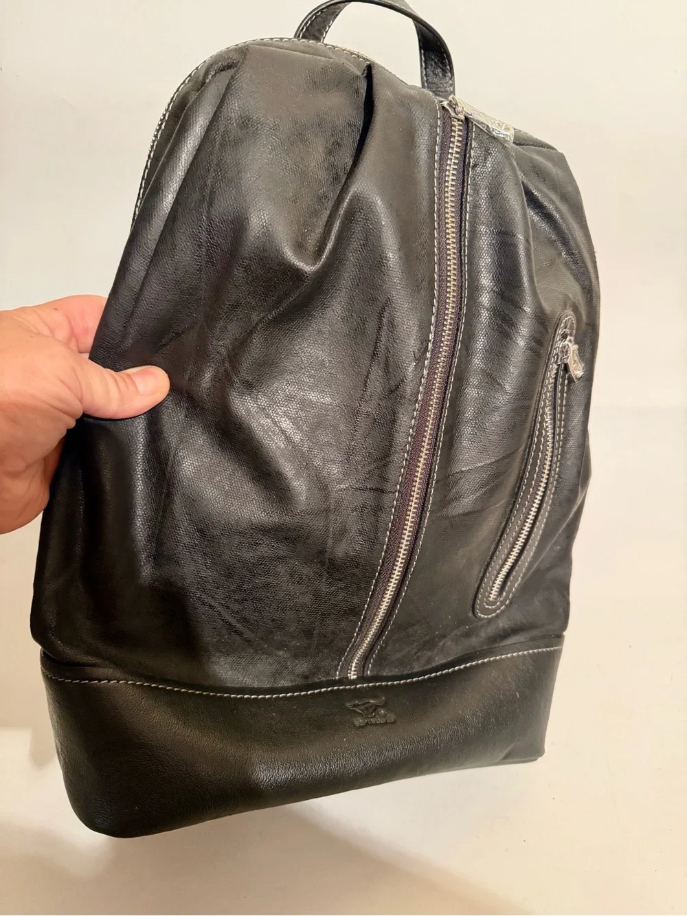 Septwolves Genuine Leather Waterproof Backpack 22x12x6